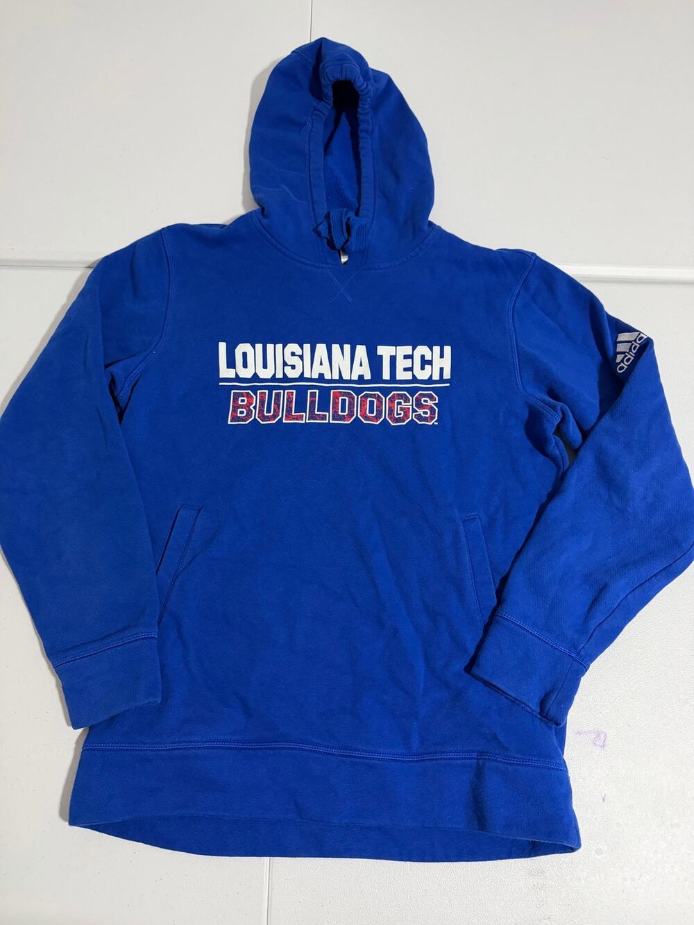 Adidas Louisiana Tech Bulldogs Hoodie Mens Medium Blue Pullover Sweatshirt